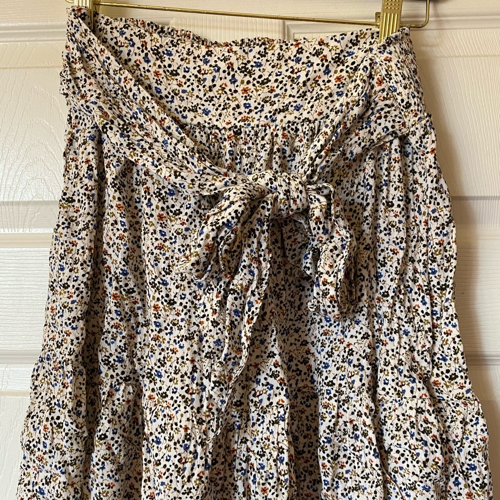 Madewell Tie Waist Tiered Skirt